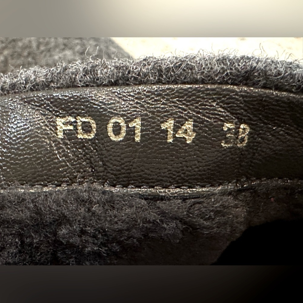 Designer Christian Dior CD‎ Gray Suede & Wool Tall Knee High Wedge Boots - Picture 12 of 16
